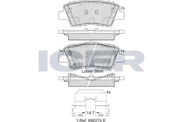 182036 колодки дисковые задние!\ Hyundai Elantra/Solaris/Accent, KIA Soul all 09 182036 ICER