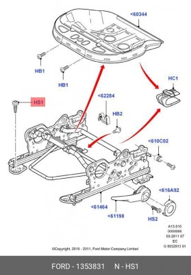 БОЛТЫ/SCREW 1353831 1353831 FORD