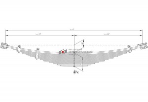 Рессора задняя 3307,3309 (ГАЗ) 14 лист (L=1610мм) ЧМЗ 5312291201202 OMK AUTO