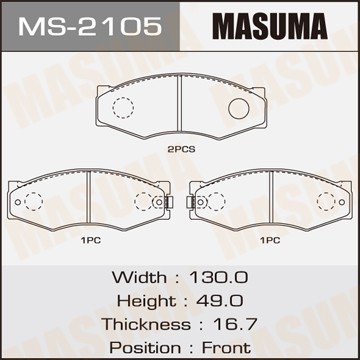 колодки дисковые передние!\Nissan Bluebird 1.8-2.0D 84-88 MS2105 MASUMA