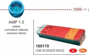 Фонарь задний правый 7 секц. боковой габаритный фонарь и  отражатель 169170 VIGNAL SYSTEMS