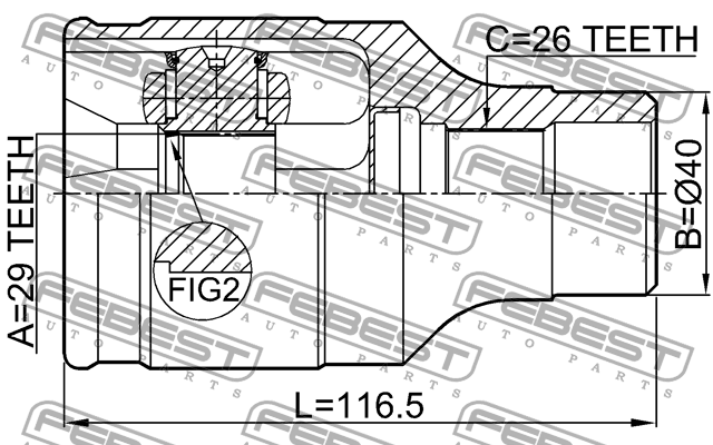 ШРУС внутр правый SUZUKI SX4 RW415/RW416/RW419/RW420 2006-2013 0711-SX4FRH 0711SX4FRH FEBEST
