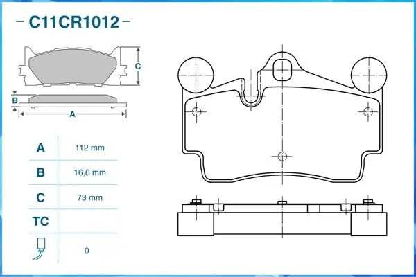 Тормозные колодки передние Low Metallic C11CR1012 C11CR1012 CWORKS