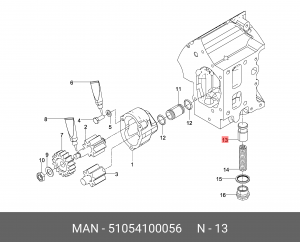поршень клапана редукционного! D=22 L=40\MAN 51054100056 MAN
