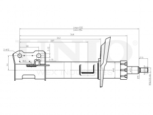 Амортизатор газовый передней подвески правый SAB-10053 UNIO