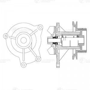 Насос водяной КАМАЗ 740.63 ЕВРО-3 (шкив 100мм/160мм) 10РК LUZAR LWP07464 LUZAR