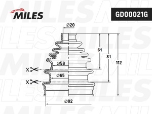 Пыльник ШРУСа наружный (со смазкой) TOYOTA/MITSUBISHI/HONDA/MAZDA/NISSAN GD00021 GD00021G MILES