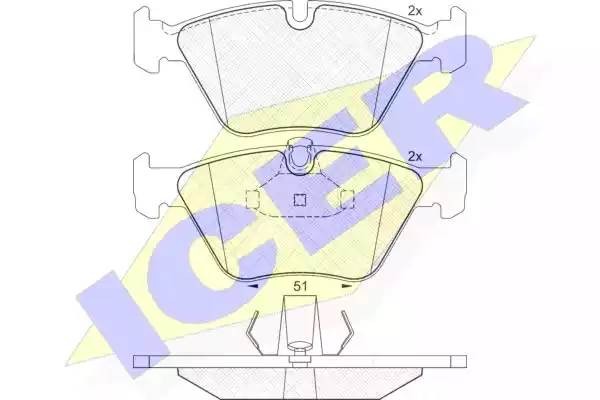 181296 колодки дисковые передние !\ BMW E39 2.0i-2.8i/2.5TDi 96>/3.5i/3.0D 98-00 181296 ICER
