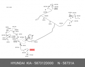 Шланг тормозной передний левый 58731-2D000 HYUNDAI KIA