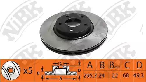 Диск тормозной NISSAN Teana (J31) передний (1шт.) NIBK RN1417 NIBK