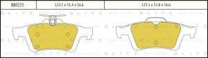 Колодки тормозные дисковые задние RENAULT Laguna 01-FORD Focus/C-Max 03-OPEL Vec BB0255 BLITZ