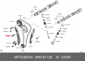 болт крепл. натяжителя цепи ГРМ!\ Mitsubishi ASX/Outlander 3B20/4B10-4B12/4J10-4 MN187128 MITSUBISHI