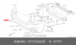 Заглушка SUBARU Forester (16-) крюка буксировочного бампера переднего OE 57731SG220 SUBARU
