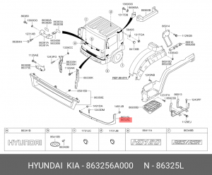 Накладка фары HYUNDAI HD120 (ресничка) правая OE 863256A000 HYUNDAI KIA