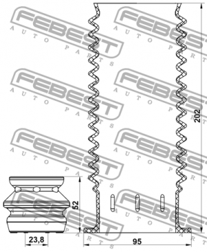 Комплект пылезащитный передний CHEVROLET CRUZE 2010-2017 CHSHB-J300F-KIT CHSHB-J300F-KIT FEBEST