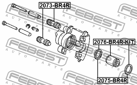 ПОРШЕНЬ СУППОРТА ТОРМОЗНОГО ЗАДНЕГО РЕМКОМПЛЕКТ подходит для CHRYSLER SEBRING (J 2076BR4RKIT FEBEST