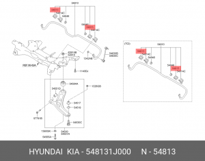 Втулка стабилизатора HYUNDAI i20 переднего OE 54813-1J000 HYUNDAI KIA