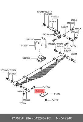 палец рессоры! переднейHYUNDAI 5422467101 HYUNDAI KIA