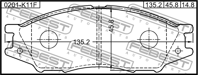 Колодки передние NISSAN ALMERA B10RS 2006.01-2012.11 0201-K11F 0201-K11F FEBEST