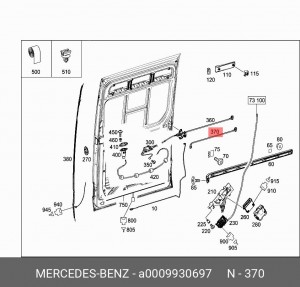 ремень зубчатый сдвижной двери правой!\ MB Sprinter A0009930697 MERCEDES BENZ