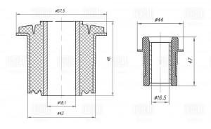 Сайлентблок для а/м Лада 21214/2123 с 2010 г. нижн./верх рычагов 8 шт. SB0161 SB0161 TRIALLI