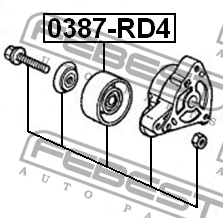 Ролик натяжной 0387-RD4 0387-RD4 FEBEST