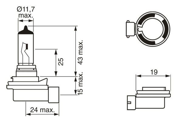 H8 12V-35W Стандартная, PGJ19-1 1987302805 BOSCH