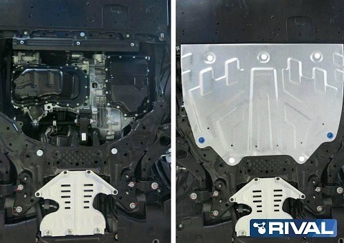 защита картера+КПП! увеличенная алюминий 3мм\ Mazda 3 BM 1.5/1.6/2.0 13-18 333.3817.1 RIVAL