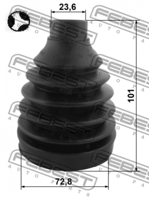 Пыльник ШРУС внутренний комплект pvc 72.8x101x23.6 SUBARU LEGACY B14 2009- 0815P 0815P-G22T FEBEST