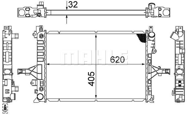 радиатор системы охлаждения! АКПП\ Volvo S60/V70/S80 2.4/2.8/2.5TDi 99-03 CR1547000S MAHLE KNECHT
