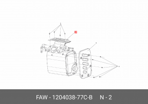 Экран FAW J6 теплоизолирующий глушителя OE 1204038-77C-B FAW