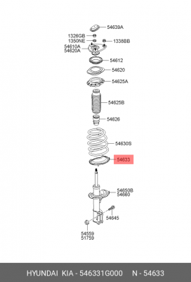 Проставка пружины HYUNDAI Accent (05-) передней нижняя OE 546331G000 HYUNDAI KIA