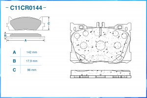 Тормозные колодки передние Low Metallic C11CR0144 C11CR0144 CWORKS