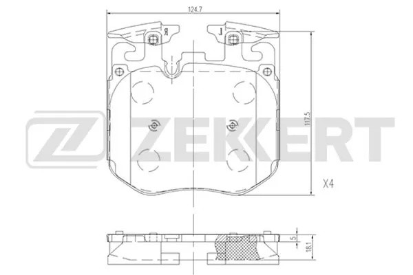 Колодки торм. диск. передн. BMW 3 (G20) 18- 5 (G30 F90) 16- BS-1531 BS-1531 ZEKKERT