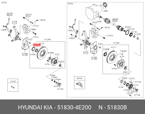 Сальник KIA Bongo 3 (09-) (2WD) ступицы передней (52х70х10) OE 518304E200 HYUNDAI KIA