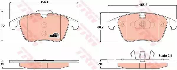 Колодки передние FORD GALAXY, MONDEO IV, VOLVO S60 II, S80 II GDB1683 GDB1683 TRW