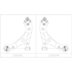 Рычаг подвески TOYOTA Corolla 2019 ~ 2024 / Prius 2016 ~ 2022 / Prius Prime 2017 CQ0694R CTR