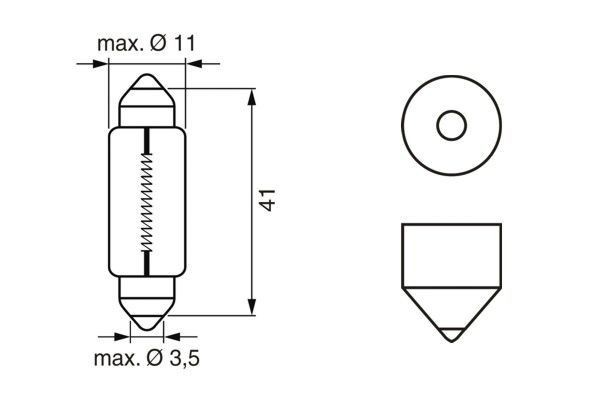 Лампа 12V C10W SV8.5-8 блистер (2шт.) Pure Light BOSCH 1 987 301 014 BOSCH