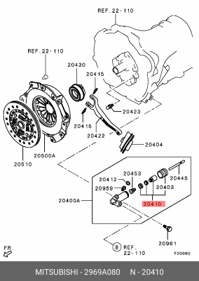 Ремкомплект MITSUBISHI L200 (05-),Pajero (08-) цилиндра сцепления рабочего OE 2969A080 MITSUBISHI
