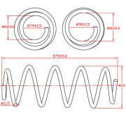 Пружина задней подвески Ford Fiesta V, L379-D141-t11,5 Z48130R ZIKMAR