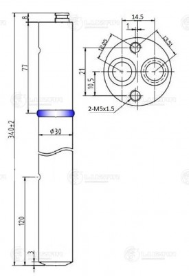 Ресивер-осушитель конд. для а м Skoda Octavia A5 (04-) VW Golf V (03-) (LCR 1808 LCR 1808 LUZAR