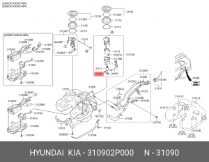 Фильтр-сетка топливный 310902P000 HYUNDAI KIA