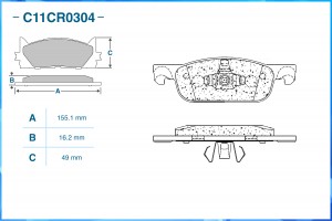 Тормозные колодки передние Low Metallic C11CR0304 C11CR0304 CWORKS