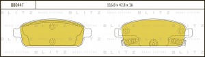 Колодки тормозные дисковые задние CHEVROLET Cruze 09-OPEL Astra J/Mokka/Zafira 1 BB0447 BLITZ