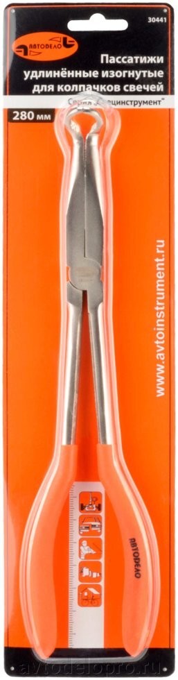 Пассатижи 280 мм "АвтоDело" (удлиненные, для колпачков свечей зажигания) 30441 AVTO DELO