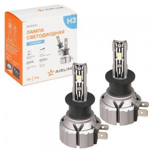 Лампa светодиодная H3 12В 17Вт 6000К Белая 4000Лм для рефлект./линз. кмпл. STAND AEAR003 AIRLINE
