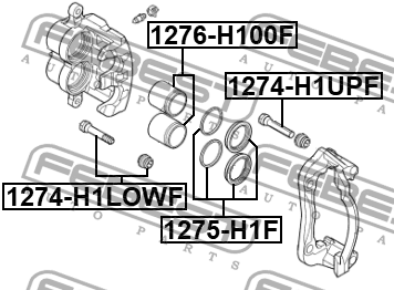 Втулка направляющая передн суппорта HYUNDAI H-1 2015- 1274-H1UPF 1274-H1UPF FEBEST