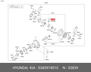 Шайба HYUNDAI HD65,72,78,120,County,AeroTown сателлита дифференциала OE 5383974010 HYUNDAI KIA