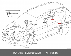 проводка датчика ABS!передняя\ Toyota 4Runner/Land Cruiser Prado, Lexus GX400/GX 89516-60290 TOYOTA