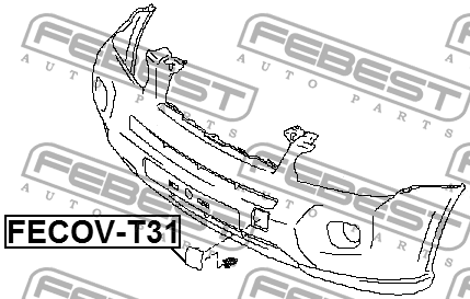 Заглушка NISSAN X-Trail (07-) крюка буксировочного бампера переднего FEBEST FECOV-T31 FEBEST